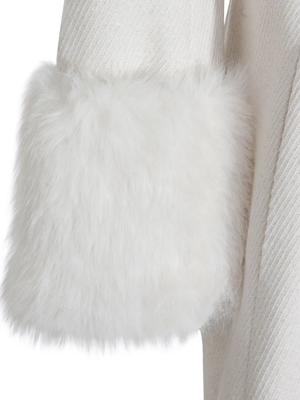 Twinset Faux-fur Belted Coat In White