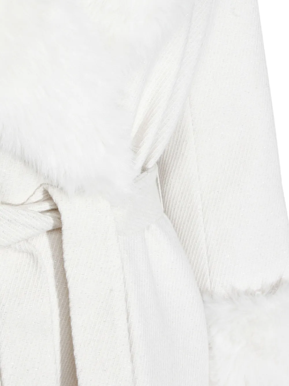 Twinset Faux-fur Belted Coat In White