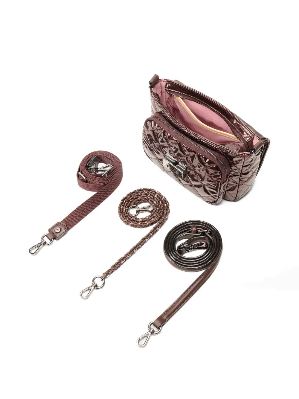 Mz Wallace Small Crosby Lock Cross Body Bag In Red