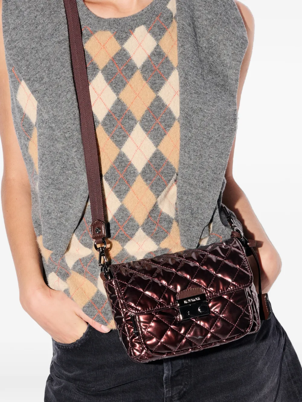 Mz Wallace Small Crosby Lock Cross Body Bag In Red