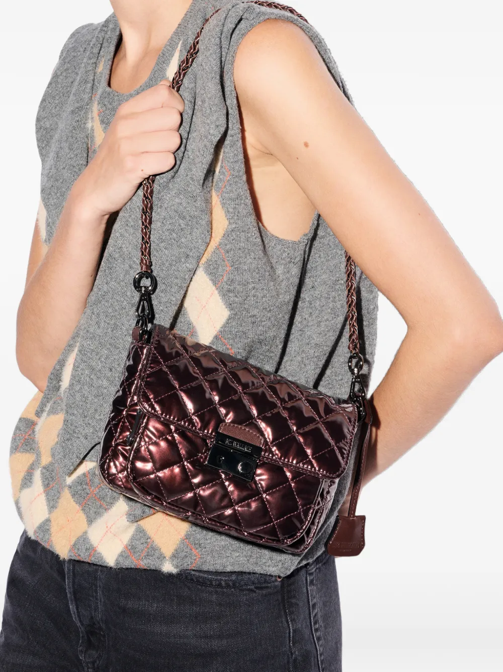 Mz Wallace Small Crosby Lock Cross Body Bag In Red