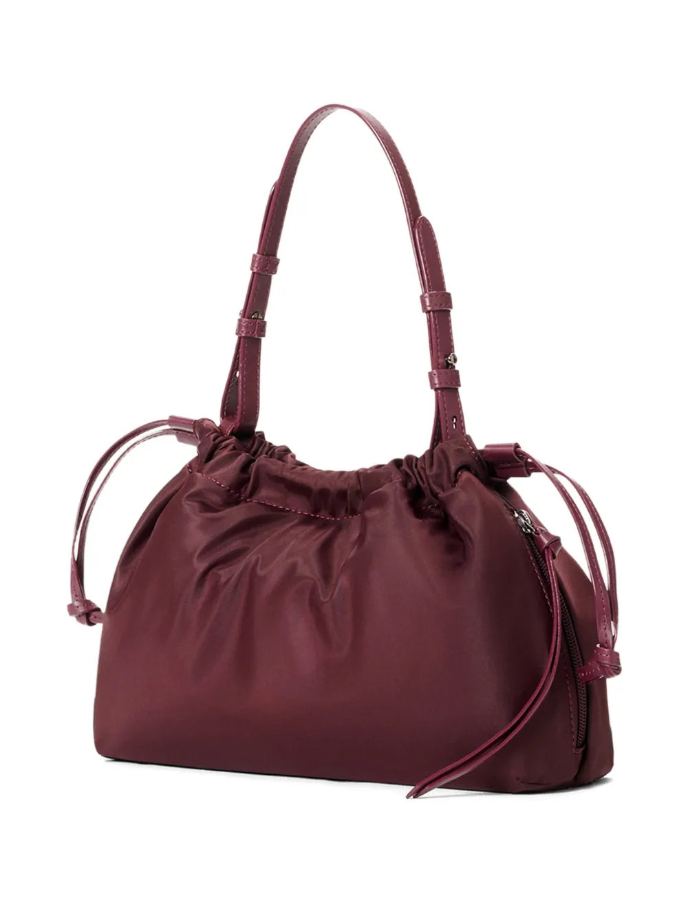 Mz Wallace Small Waverly Drawstring Shoulder Bag In Burgundy