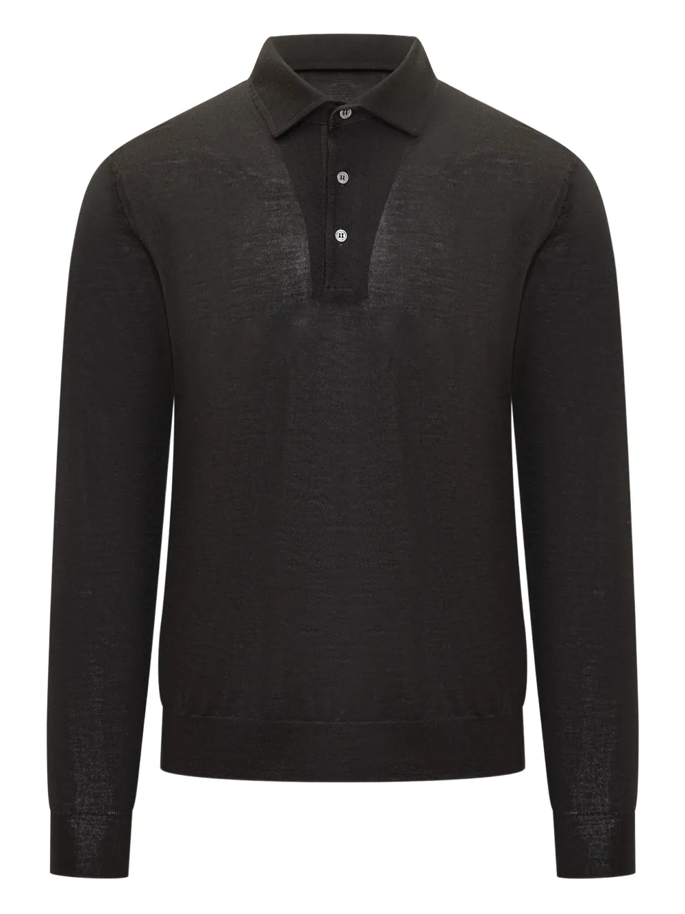 Filippo De Laurentiis Langärmeliges Poloshirt | Schwarz | Image 1