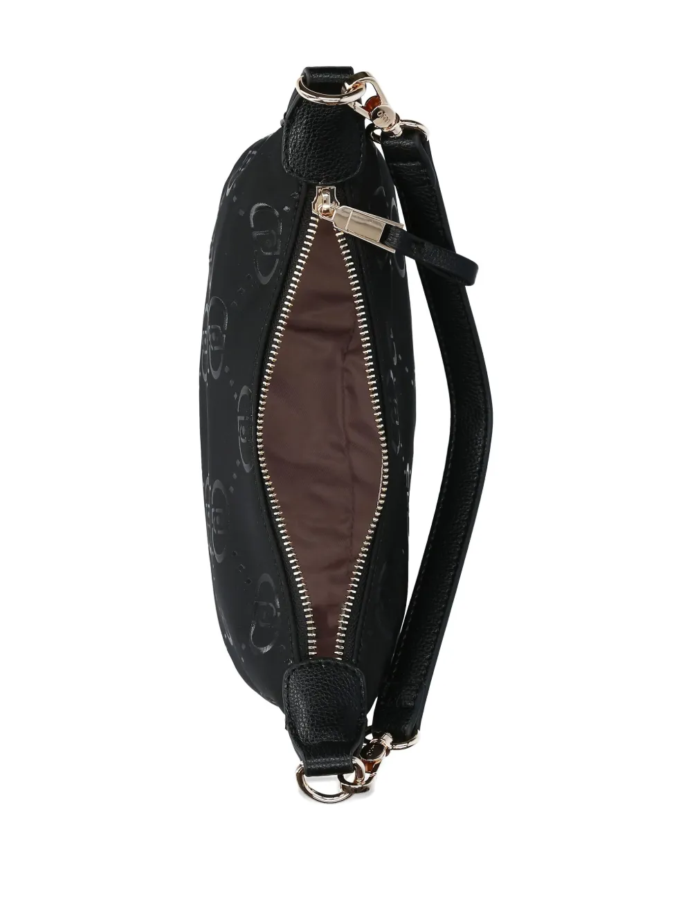 Liu •jo Logo Zip Shoulder Bag In Black