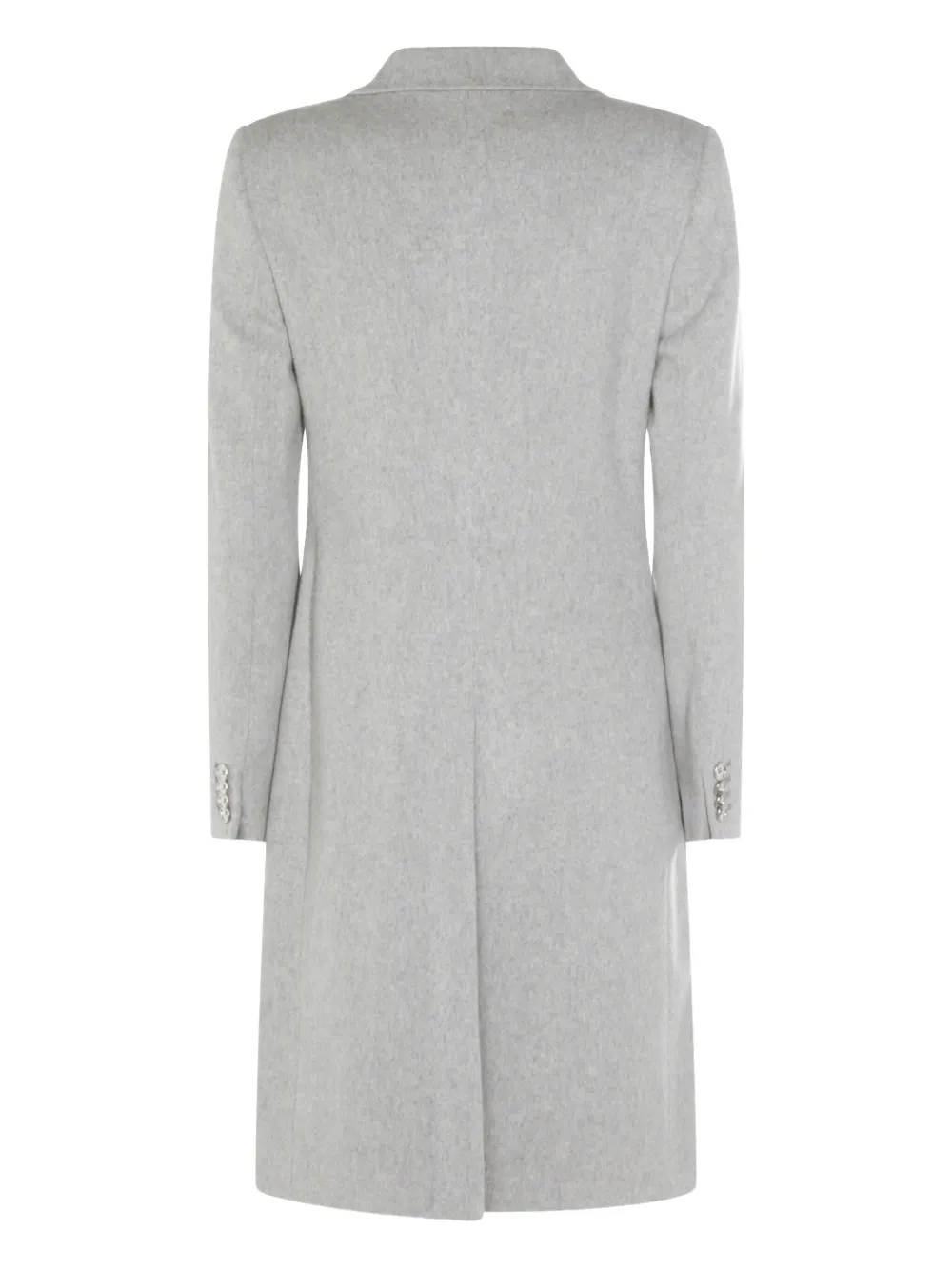 Tagliatore Longline Coat With Button Cuffs And Pockets In Gray