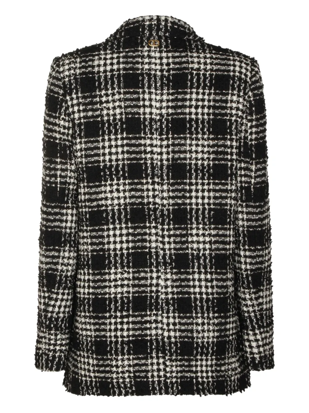Twinset Check Double-breasted Jacket In Black