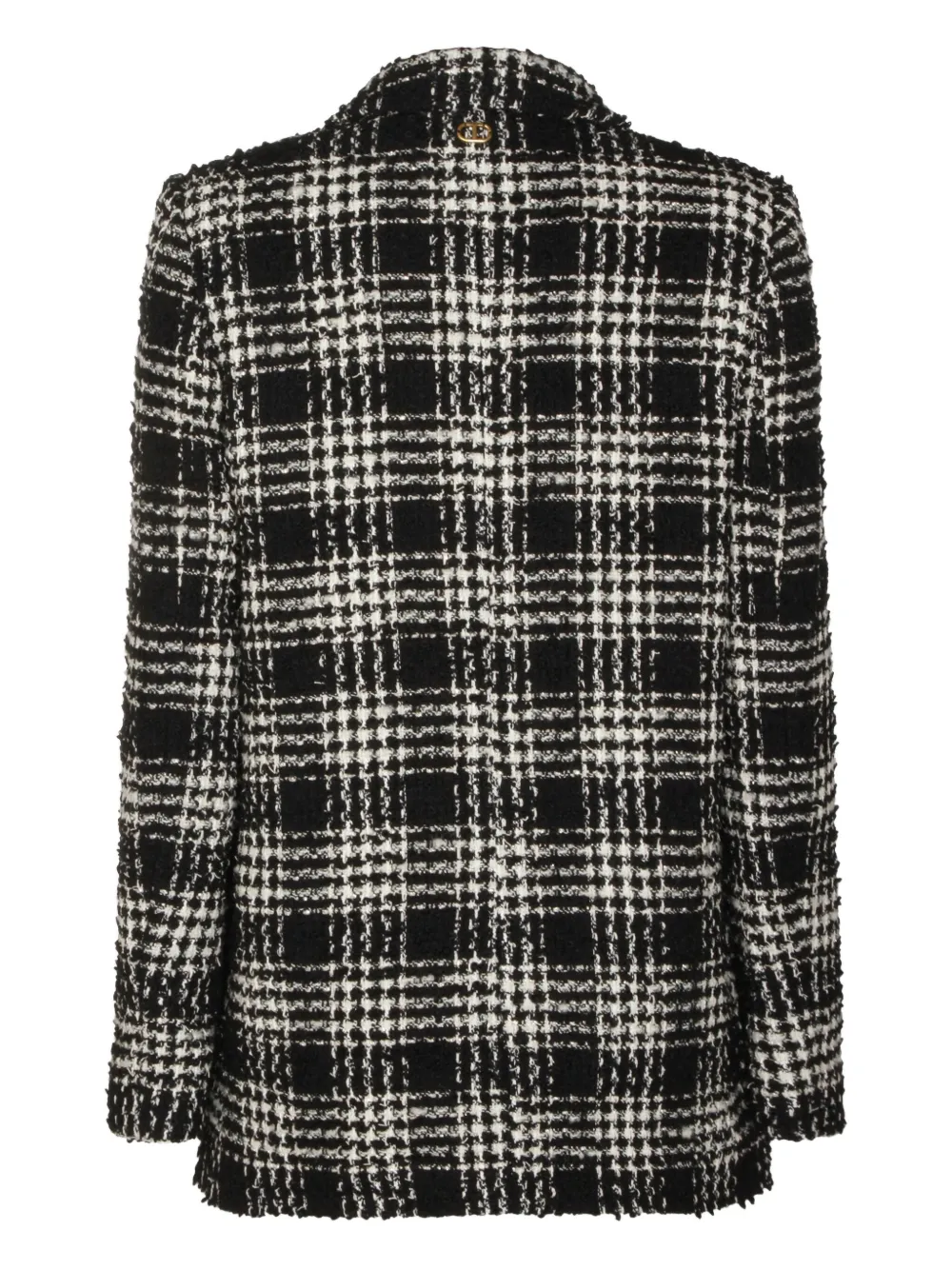 Twinset Check Double-breasted Jacket In Black