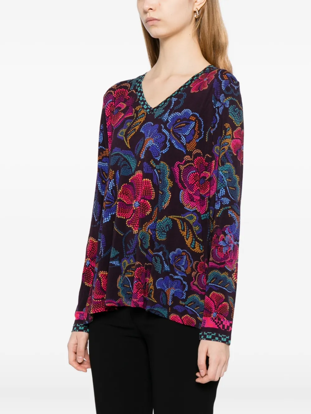 Johnny Was Janie T-shirt Paars