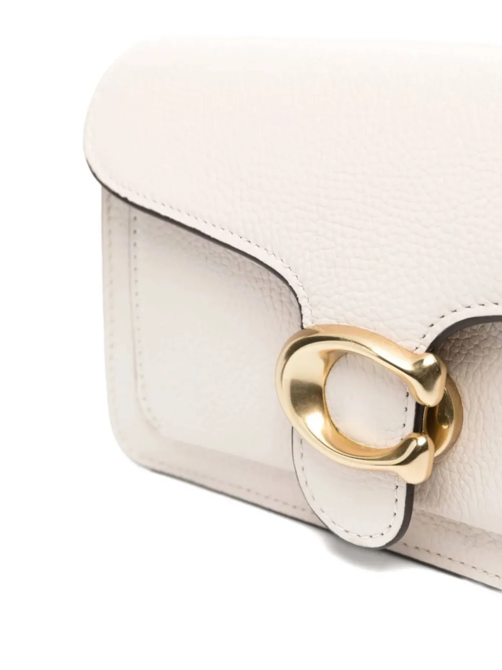Coach C Hardware Leather Clutch Bag In Neutral