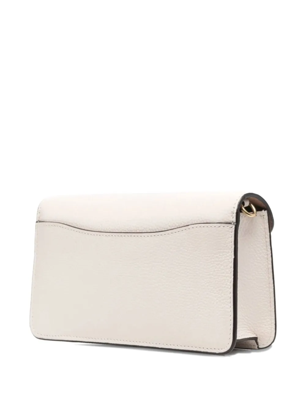 Coach C Hardware Leather Clutch Bag In Neutral