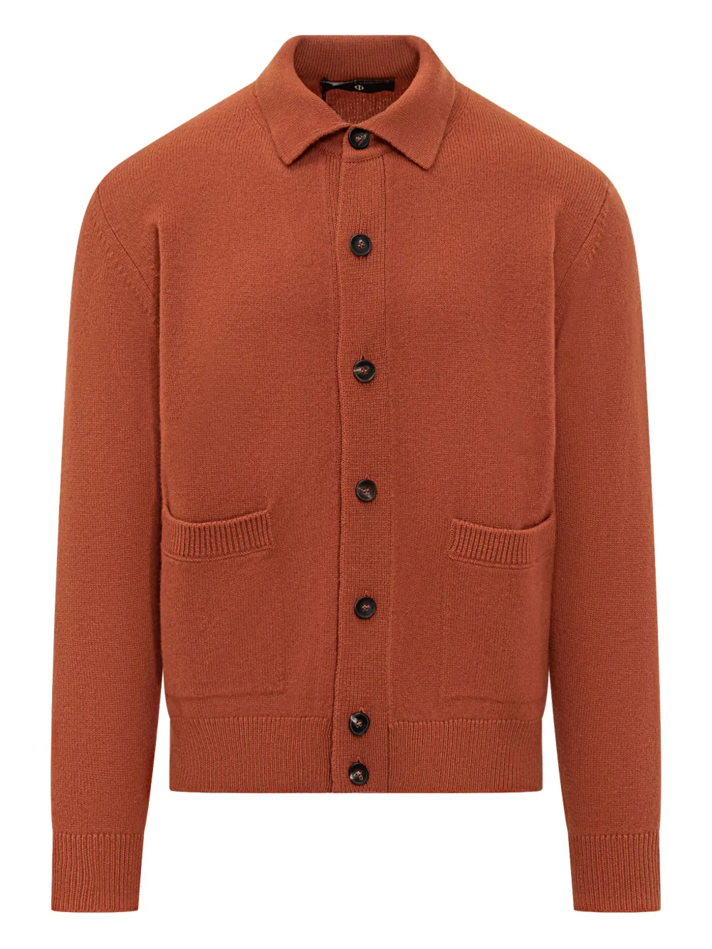 Filippo De Laurentiis buttoned patch-pocket cardigan | Orange | Image 1