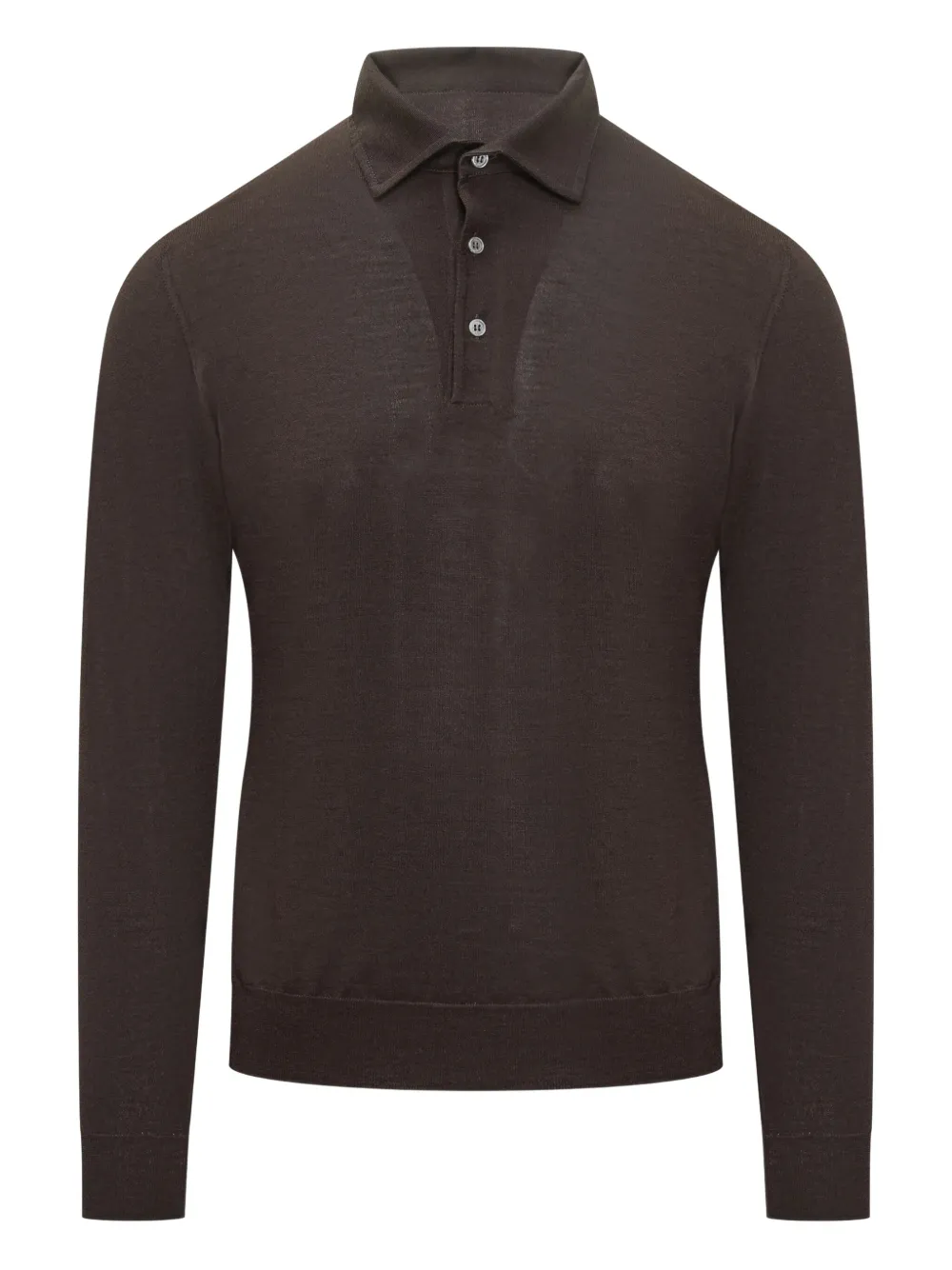 Filippo De Laurentiis button long-sleeve polo shirt | Brown | Image 1