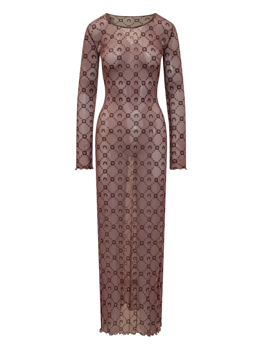 Marine Serre robe longue à motif monogrammé | violet | Image 1