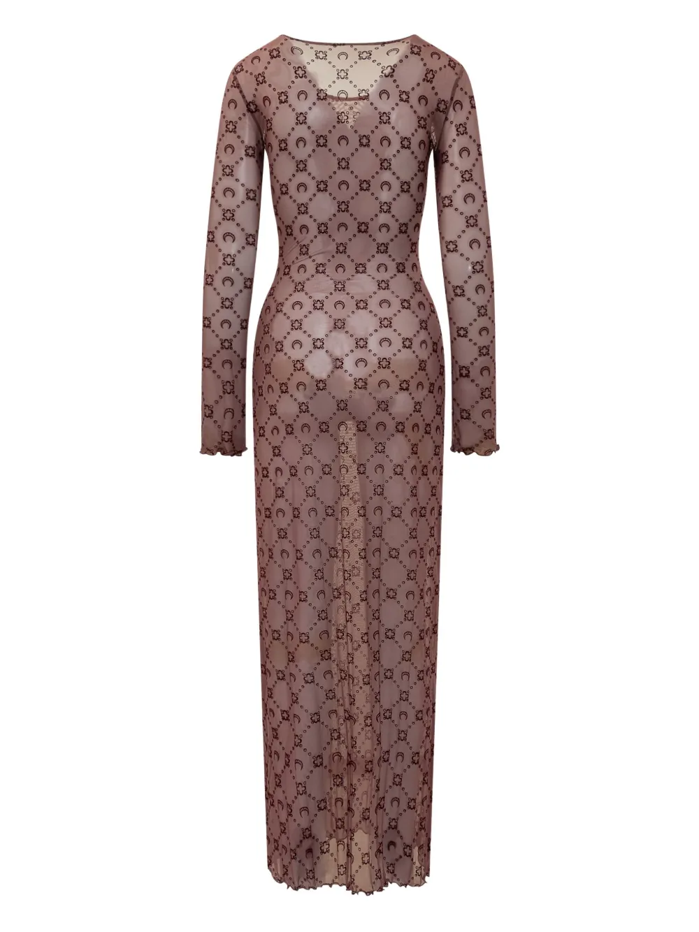 Marine Serre monogram long-sleeve maxi dress - Paars