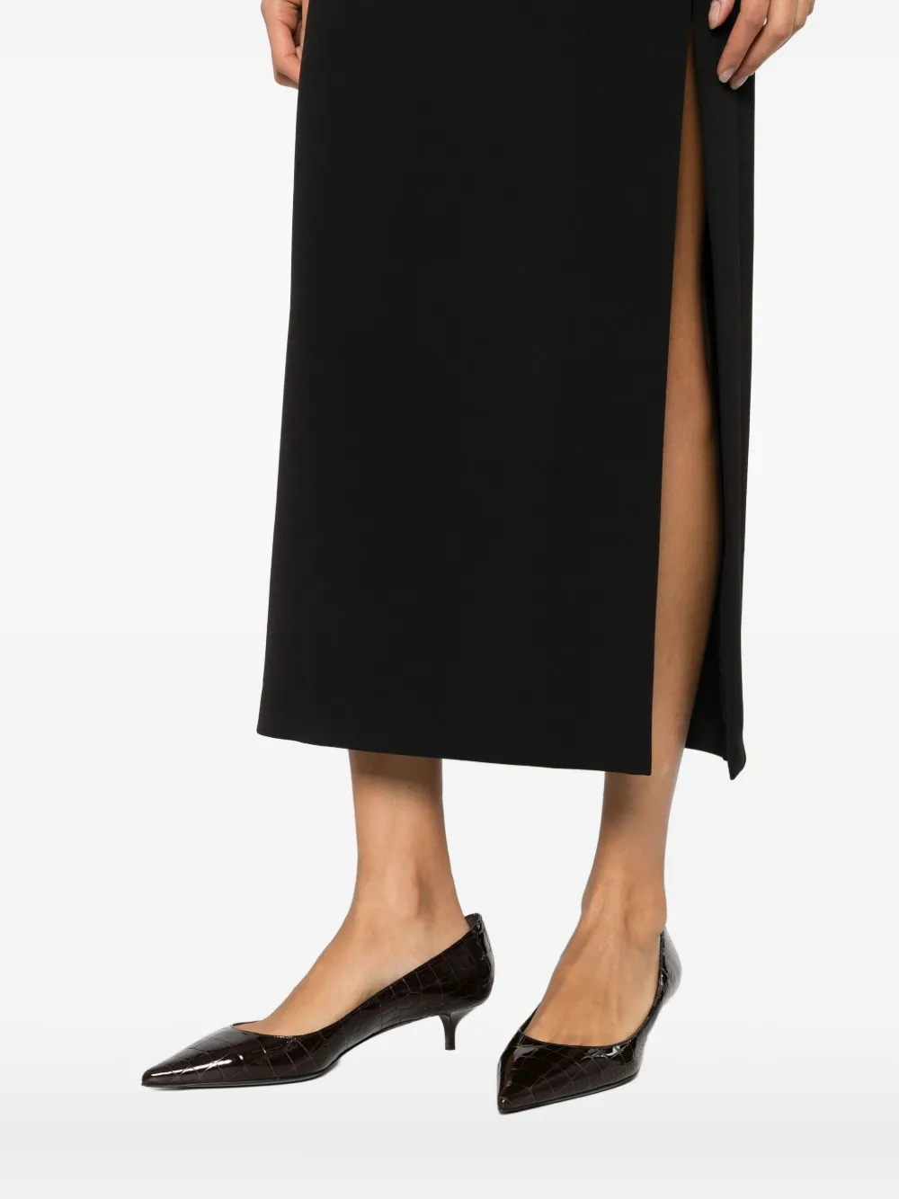 Nina 14.7 Slit Skirt In Animal Print