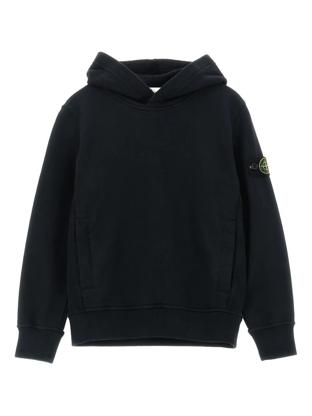 Stone Island Junior logo-badge hoodie - Nero