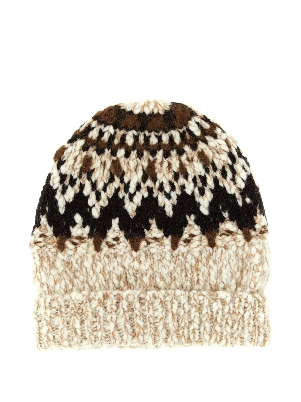 Moncler Grenoble geometric-jacquard beanie hat - Beige