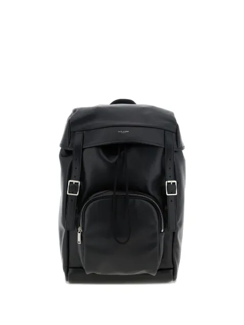 Saint Laurent buckled-strap leather backpack