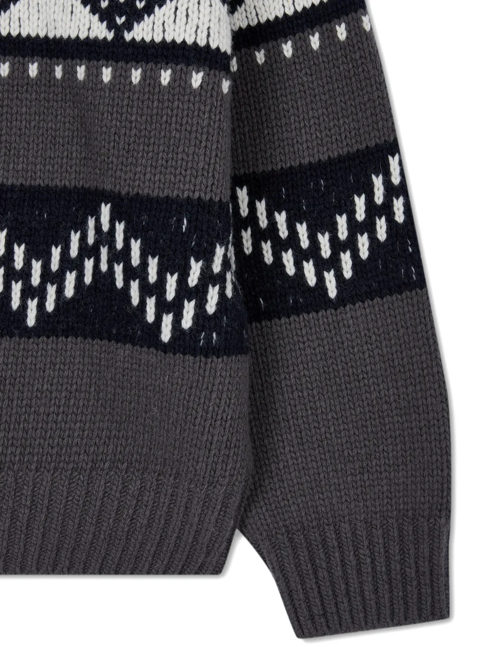 TOMBOY Fair Isle vest met ronde hals Grijs