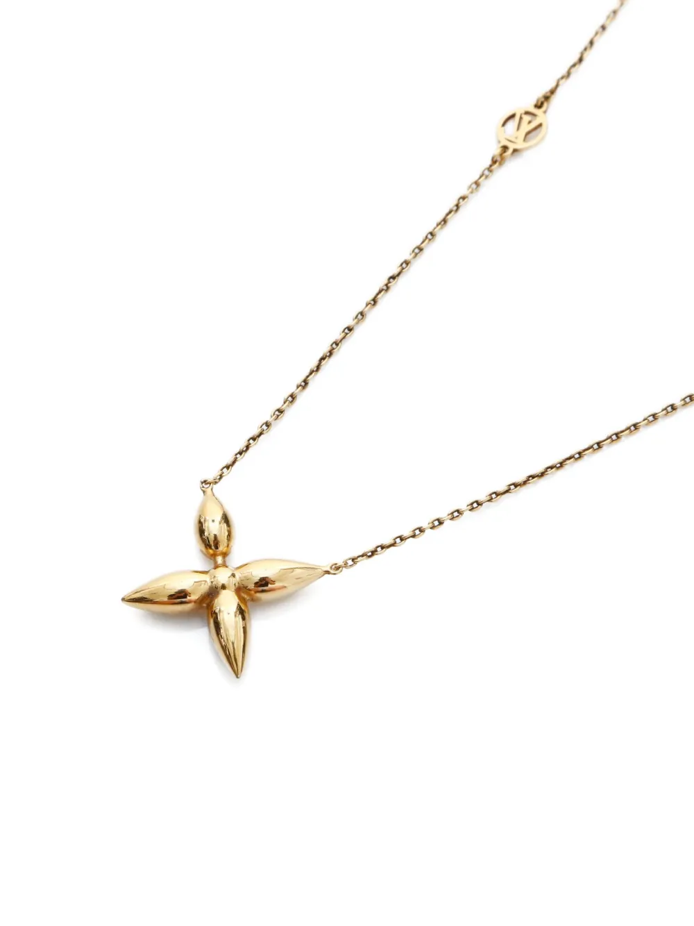 Pre-owned Louis Vuitton 2023 Monogram Flower Colier Louisette Necklace In Gold