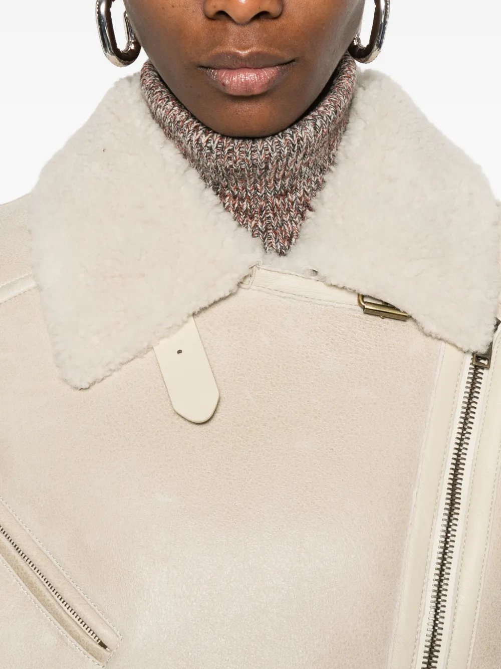 ISABEL MARANT Adelina lammy jack met rits Beige