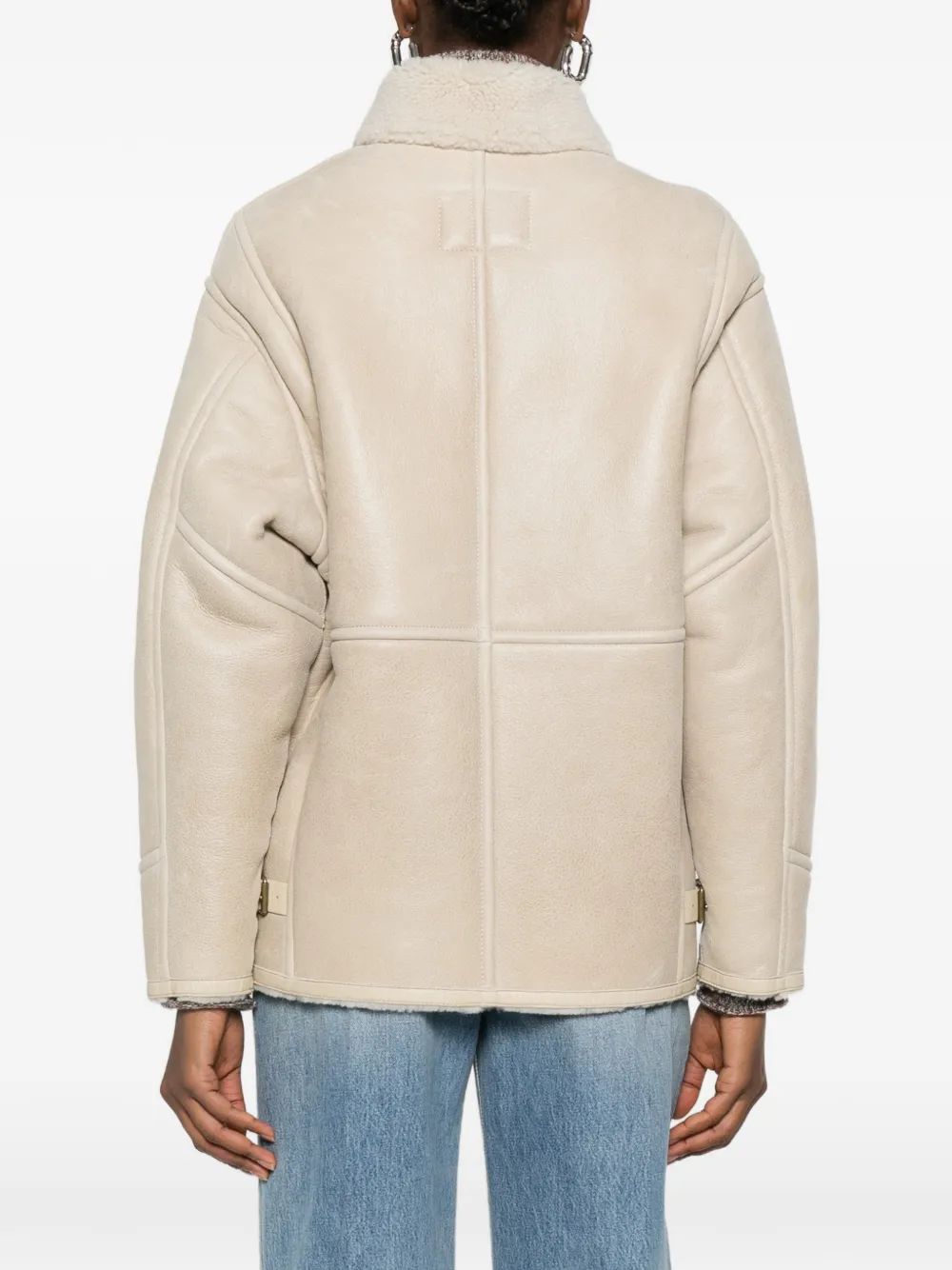 ISABEL MARANT Adelina lammy jack met rits Beige