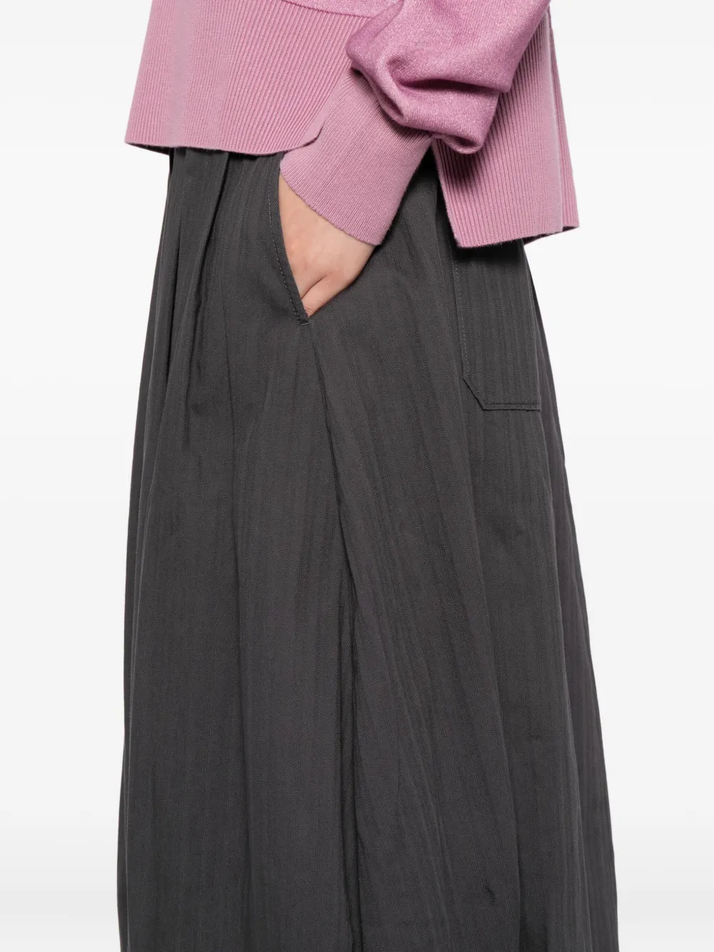 Sport B. By Agnès B. Pleated Cotton Skirt In Gray