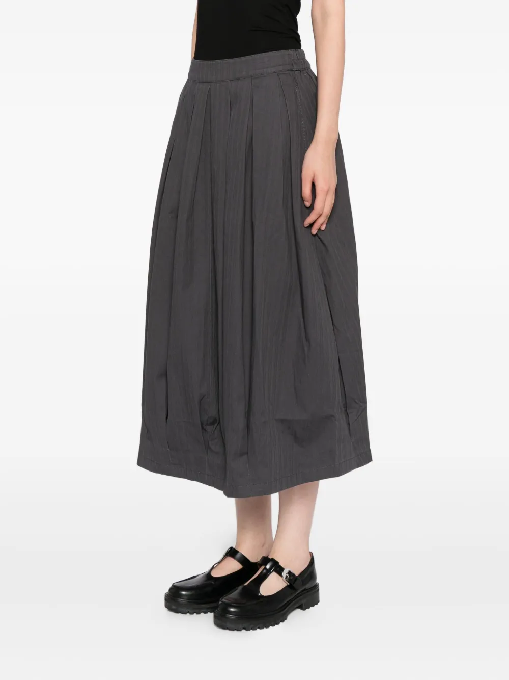 Sport B. By Agnès B. Pleated Cotton Skirt In Gray
