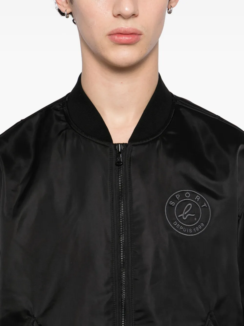 SPORT b. by agnès b. Bomberjack met geborduurd logo Zwart
