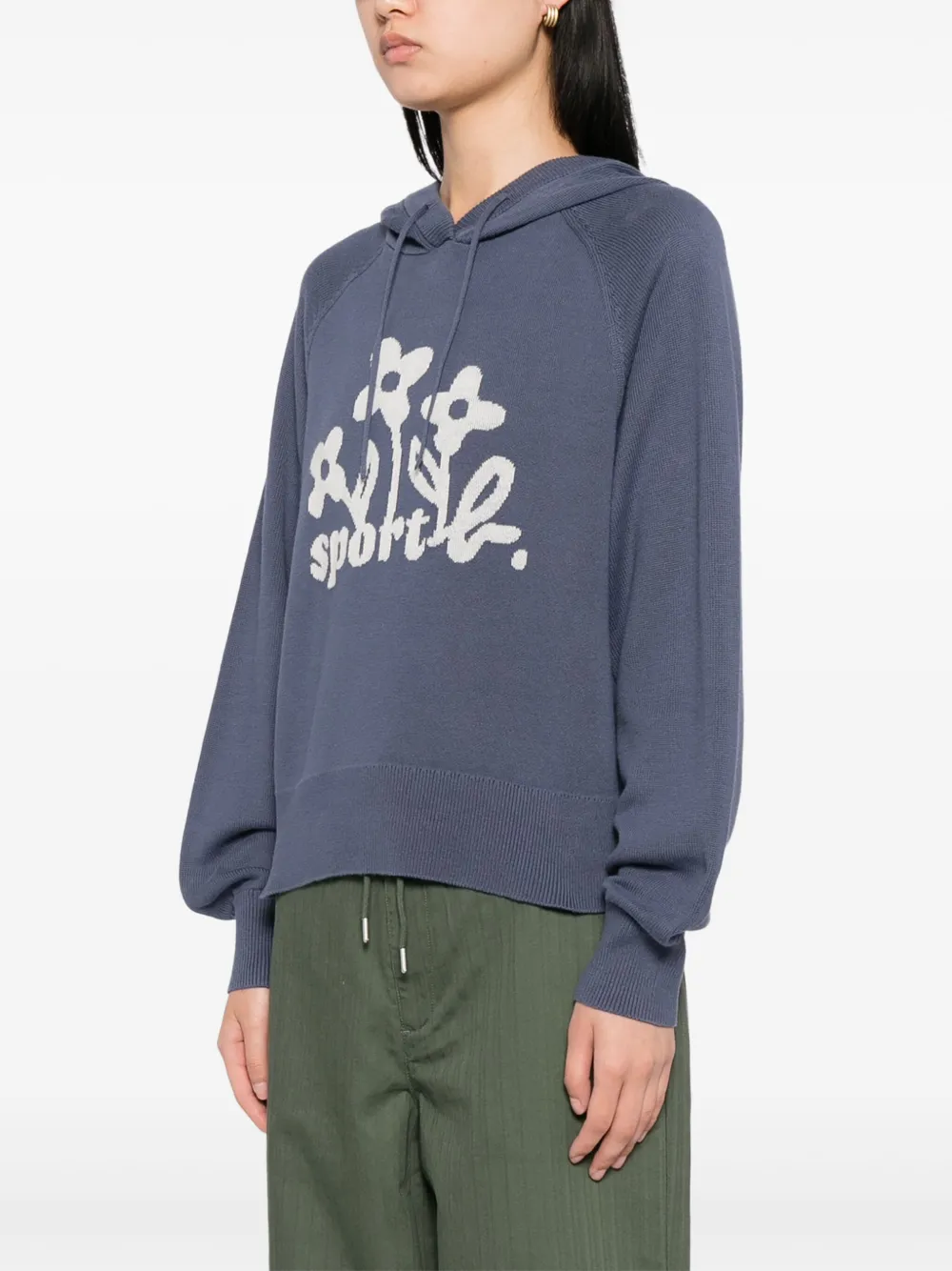 SPORT b. by agnès b. Gebreide hoodie Blauw