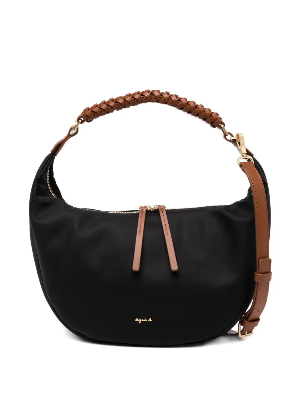 agnès b.  braided-handle shoulder bag | Black | Image 1