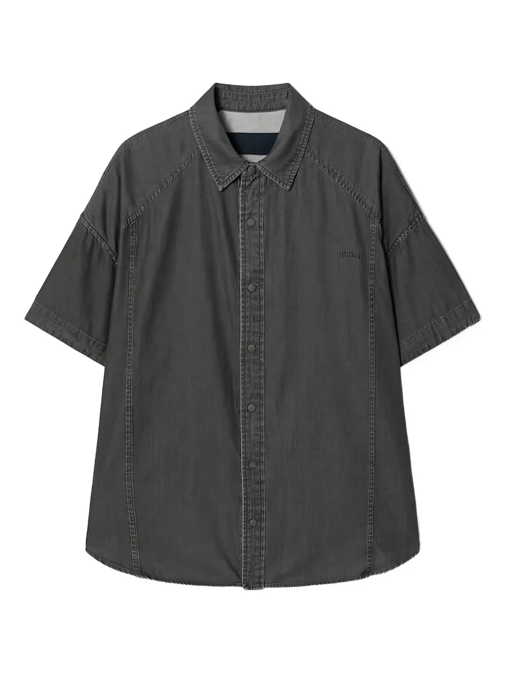 Juun.J short-sleeved denim shirt Grijs