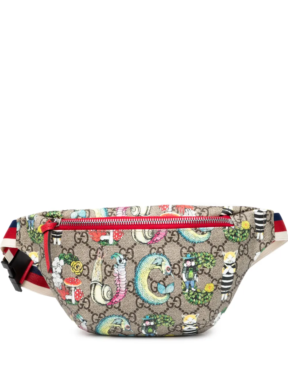 Gucci Pre-Owned 2016-2025 ヒグチユウコ チルドレンズ GGスプリーム バグズ ベルトバッグ | ブラウン | Image 1