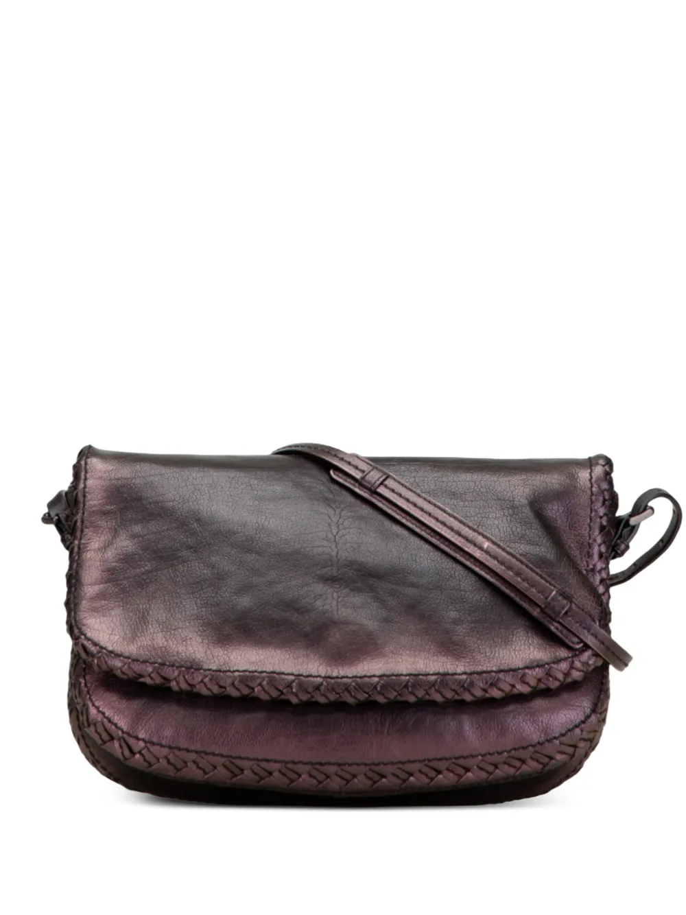 Bottega Veneta Pre-Owned Borsa a tracolla Scarabee in pelle di vitello iridescente con motivo Intrecciato 2010 - Viola