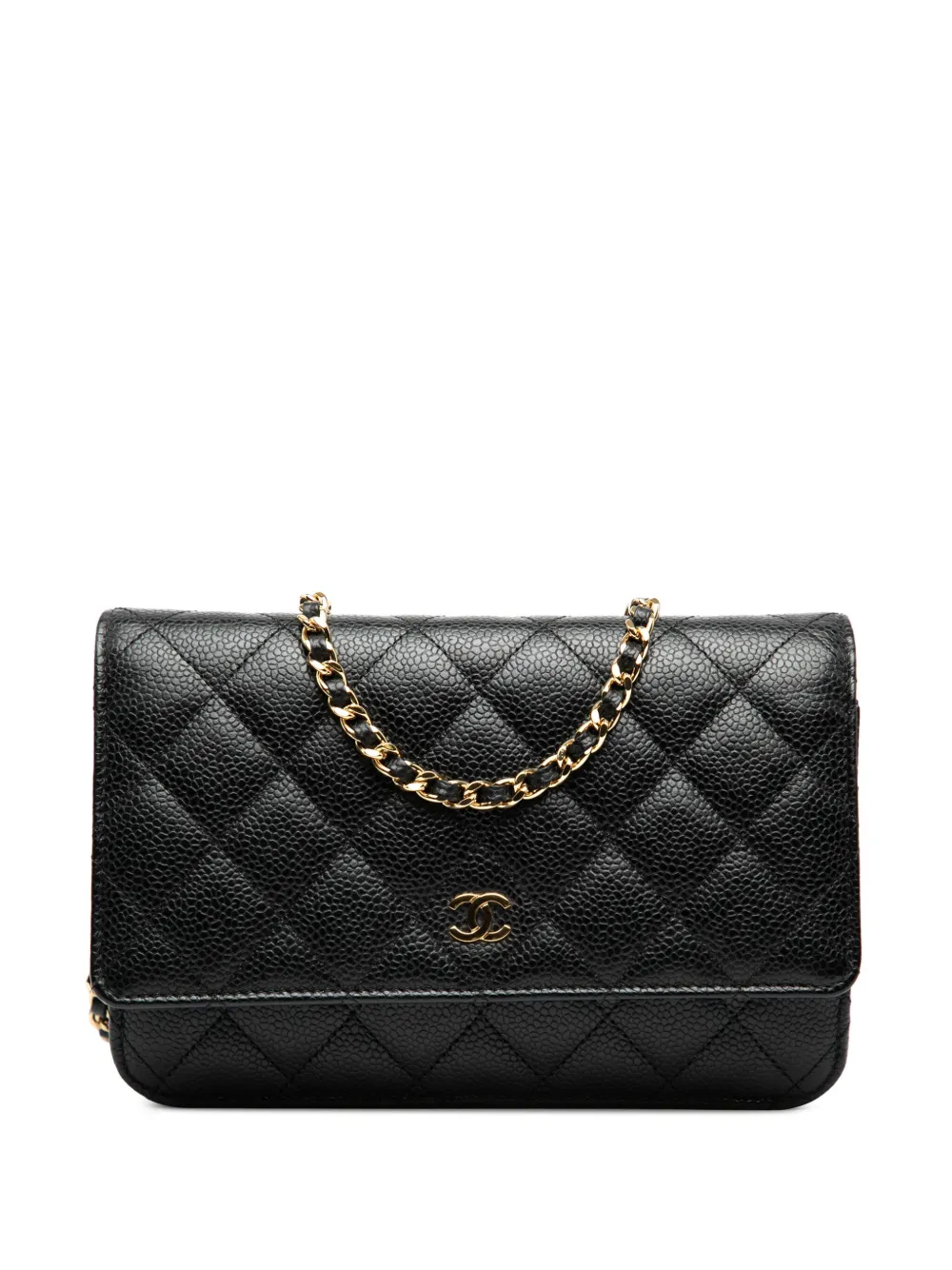 CHANEL Pre-Owned 2018-2019 ココマーク マトラッセ キャビア ウォレットオンチェーン ショルダーバッグ - CHANEL Pre-Owned 2018-2019 ココマーク マトラッセ キャビア ウォレットオンチェーン ショルダーバッグ -