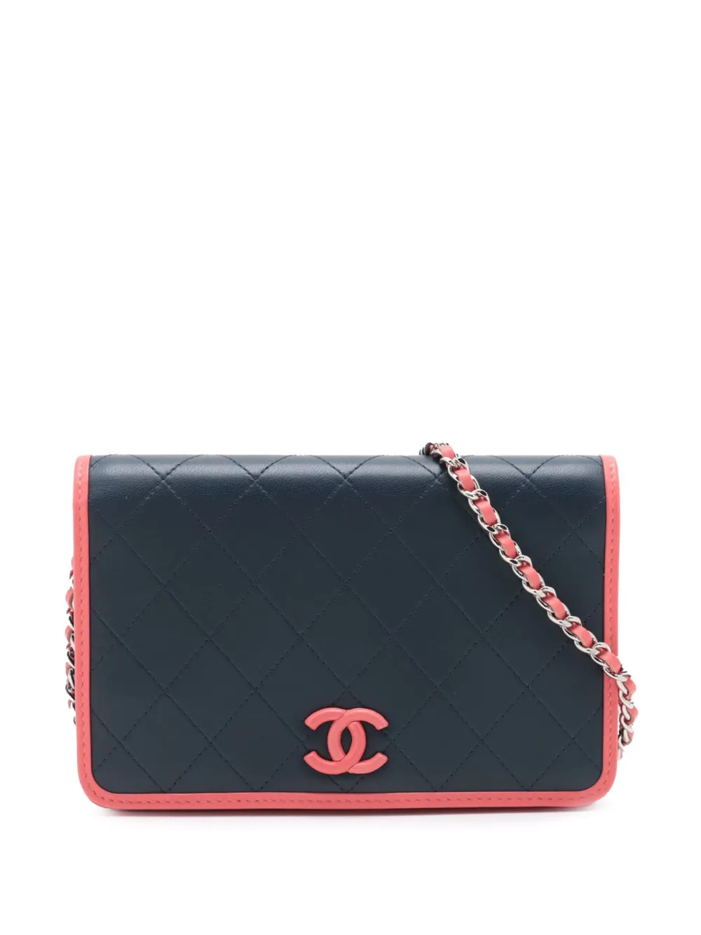 CHANEL Pre-Owned 2019 Quilted Lambskin Color Pop Wallet on Chain crossbody bag - Blu