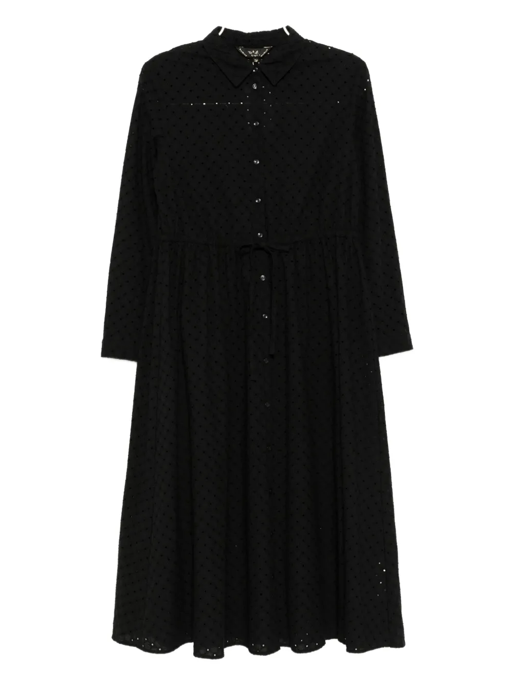 To B. By Agnès B. Eyelet-detailing Shirt Dress In Black