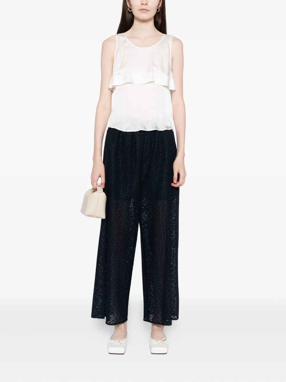 To B. By Agnès B. Lace Trousers In Blue