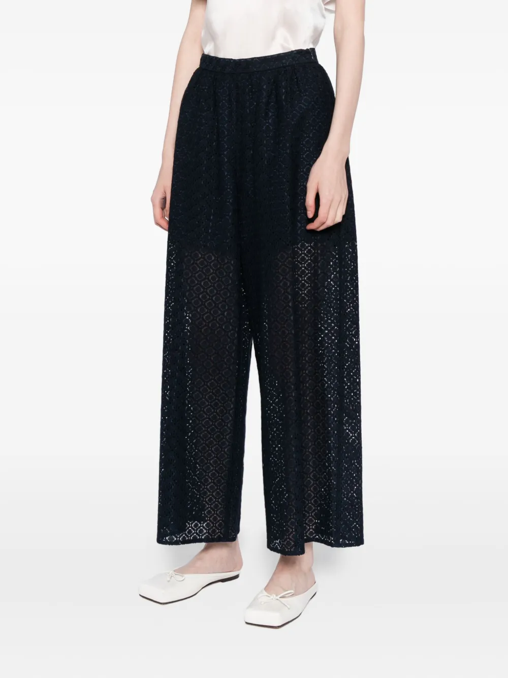 To B. By Agnès B. Lace Trousers In Blue