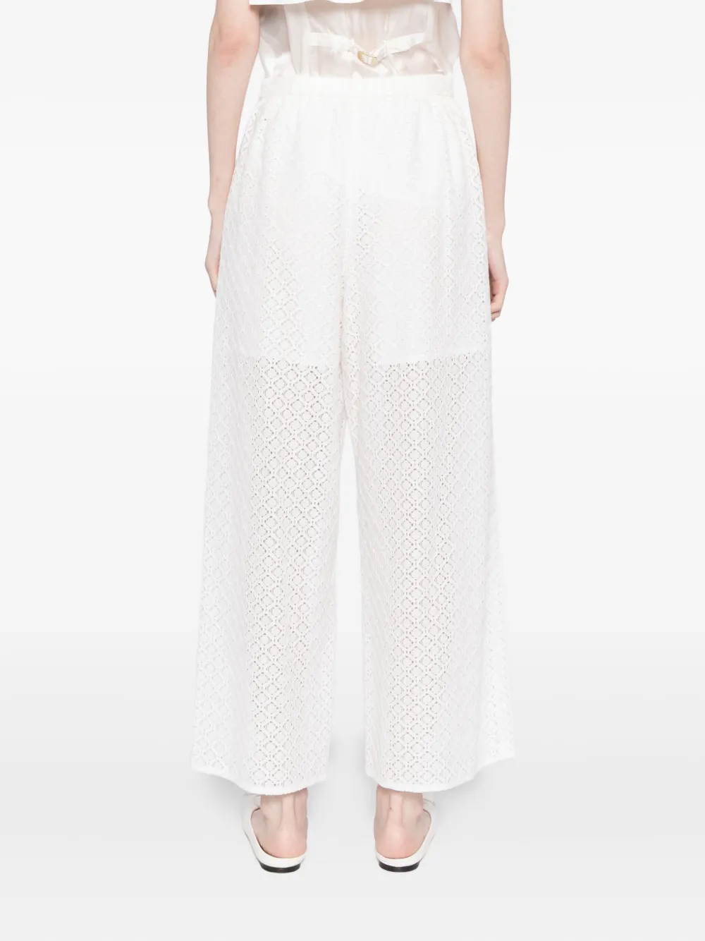 To B. By Agnès B. Lace Trousers In White