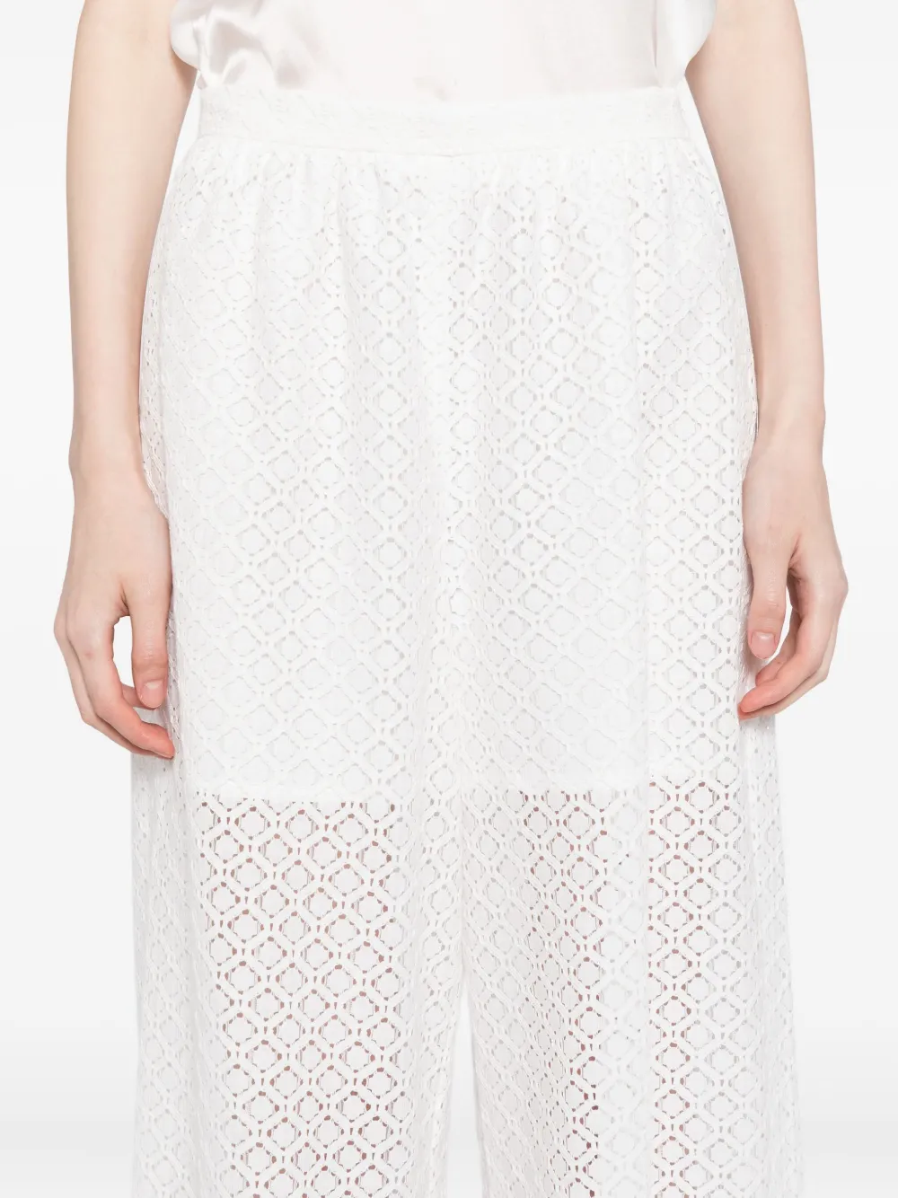To B. By Agnès B. Lace Trousers In White