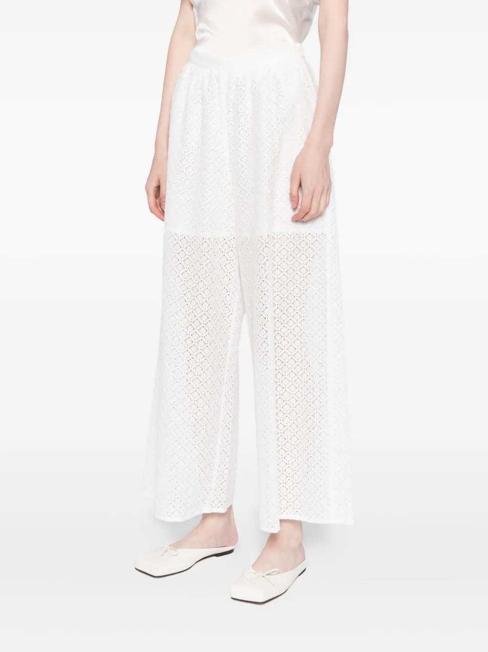 To B. By Agnès B. Lace Trousers In White