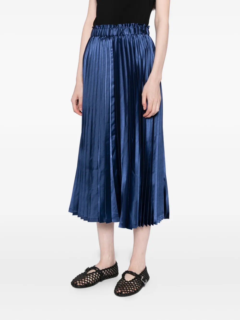 To B. By Agnès B. Pleated Skirt In Blue