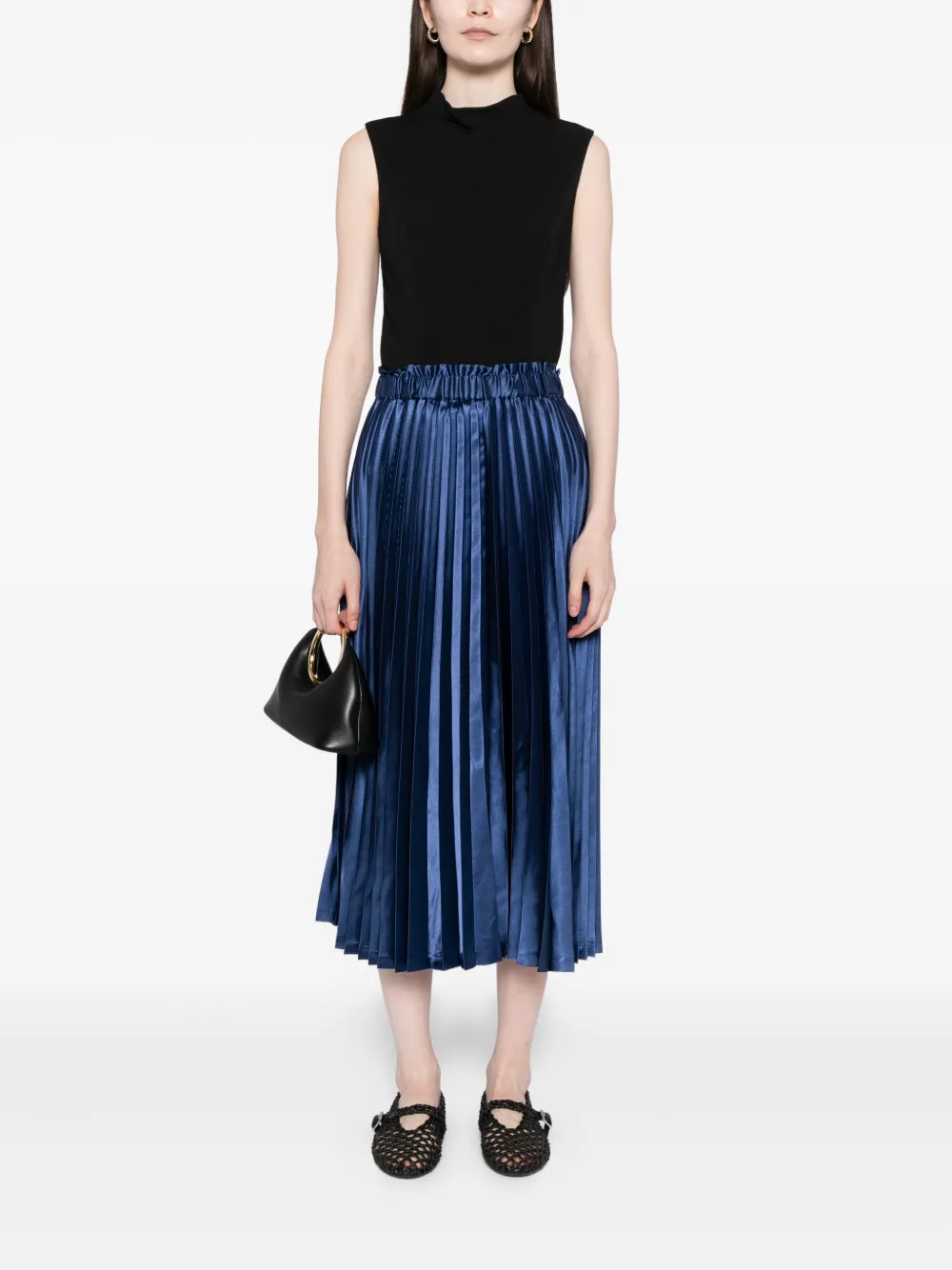 To B. By Agnès B. Pleated Skirt In Blue