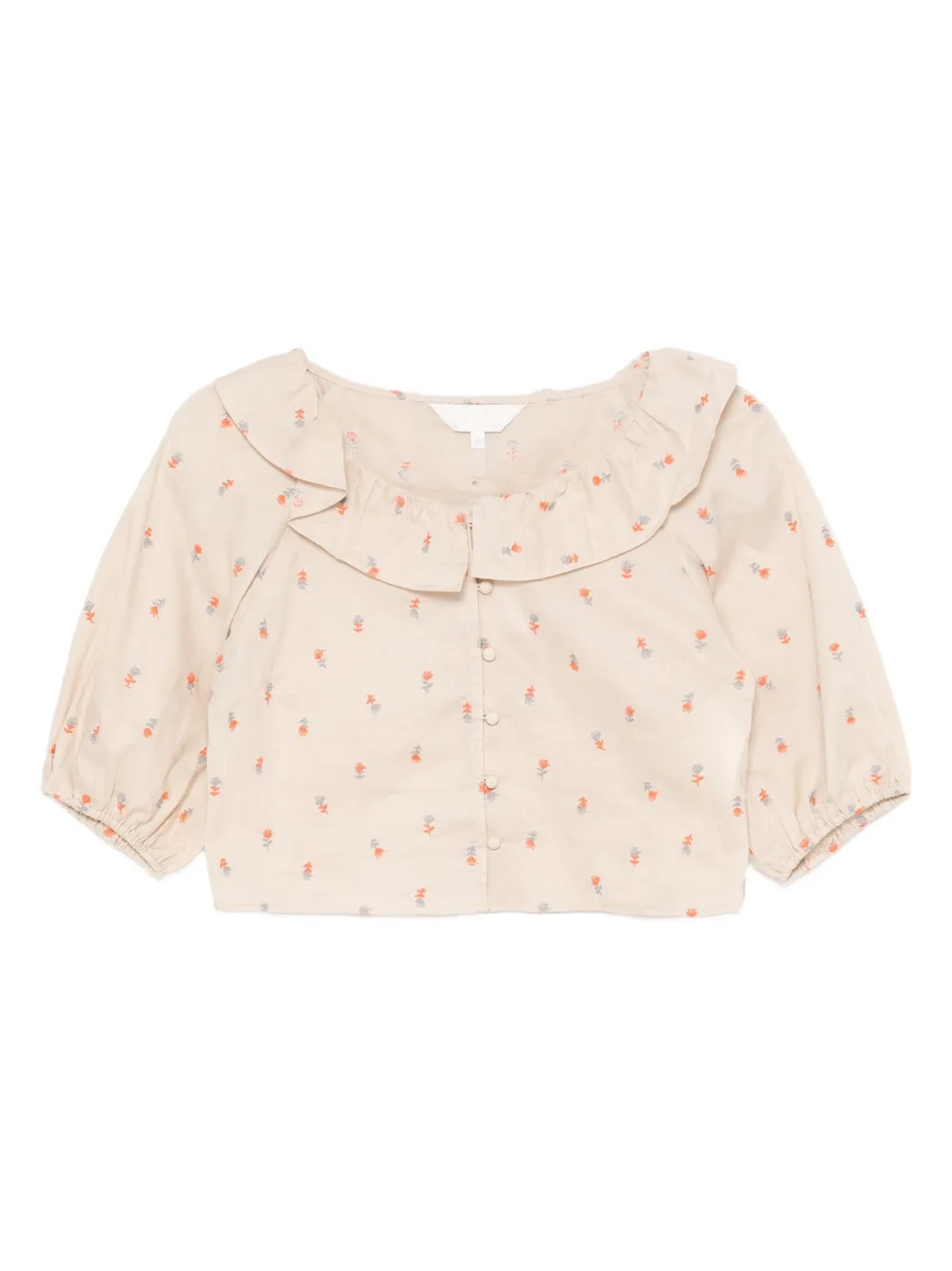 To b. by agnès b. embroidered shirt | Neutrals | Image 1