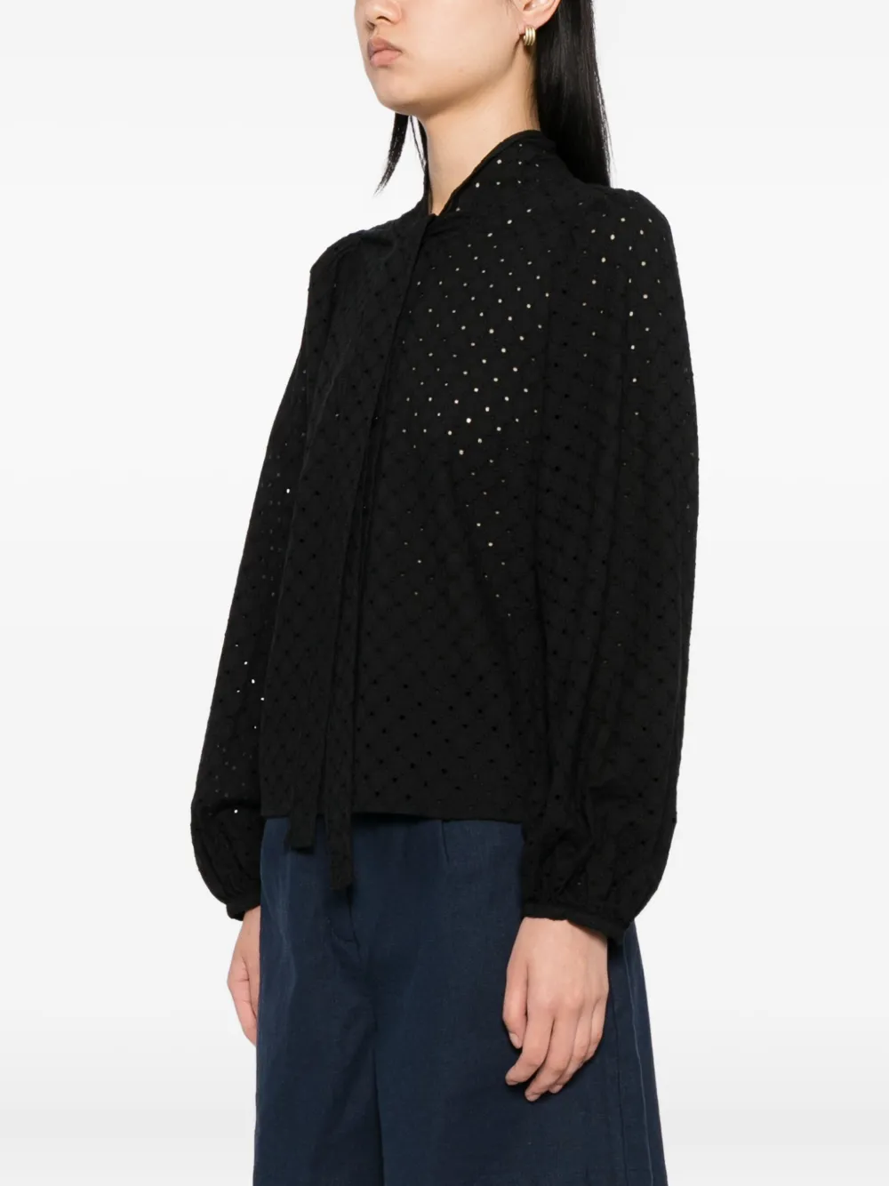 To B. By Agnès B. Eyelet-detailing Shirt In Black