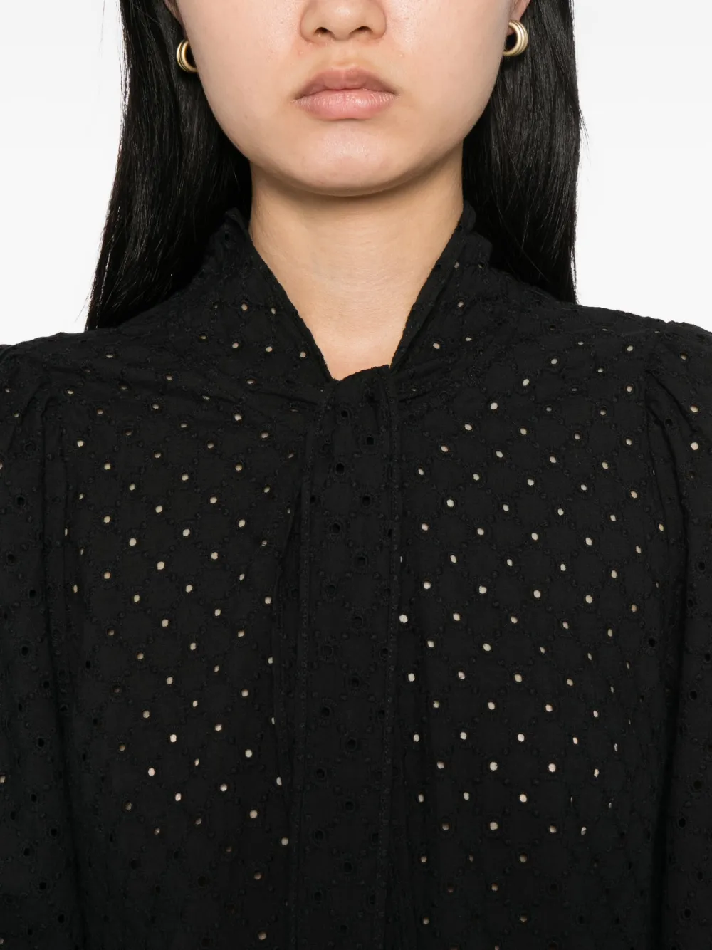 To B. By Agnès B. Eyelet-detailing Shirt In Black