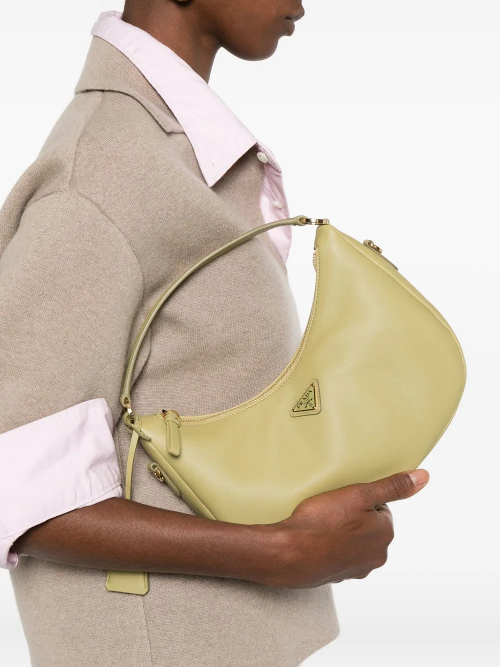 Prada Schoudertas met logo - Groen