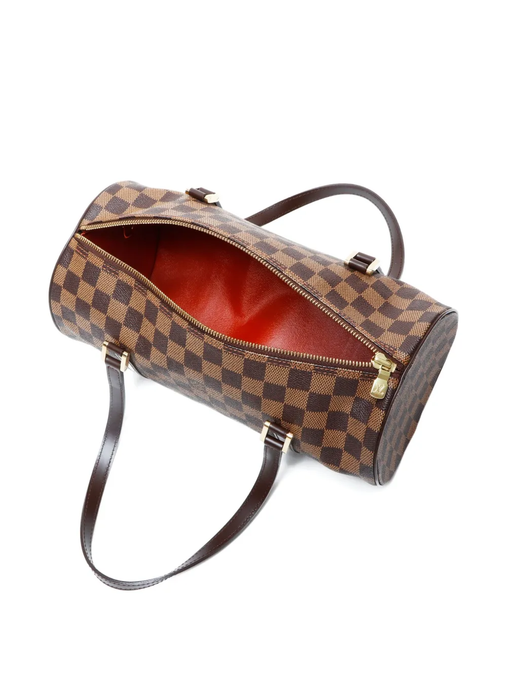 Pre-owned Louis Vuitton 2004 Papillon 30 Damier Ebène Shoulder Bag In Brown