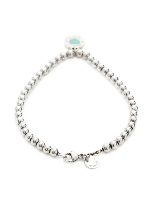 ティファニー Tiffanyシルバー ビーズブレスレット ハートチャーム Tiffanyシルバー ビーズブレスレット ハートチャーム Tiffany & Co